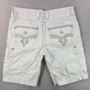 Rock Revival Men's Shorts Size 36/23 White Classic Cargo Embroidered Y2k